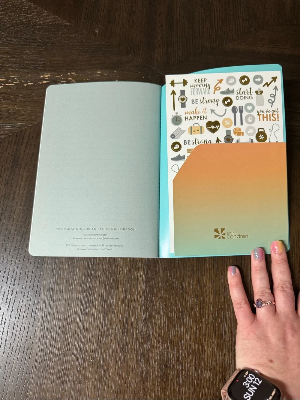 Wellness Log Ombre Notebook - Pink to Teal